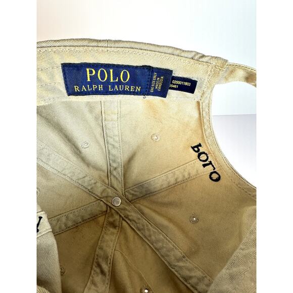 Ralph Lauren Cotton Baseball Caps Bundle of 3 White Tan Black Embroidered Logo - Picture 10 of 16